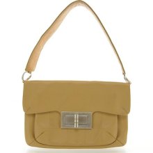 Chanel Leather Mademoiselle Flap Bag Purse Handbag Beige Cc