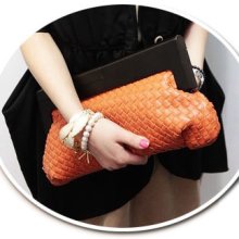 Charm Womens Korean Fashion Pu Leather Braid Clutch Evening Bag Handbag Lxi62z