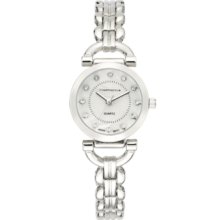 Charter Club Watch, Womens Silver-Tone Horseshoe Link Bracelet 24mm