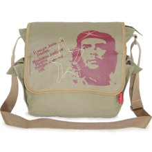Che Guevara Printing Canvas Shoulder Bag-army green