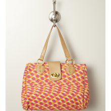 Cherry Magid Multi Weave Straw Satchel