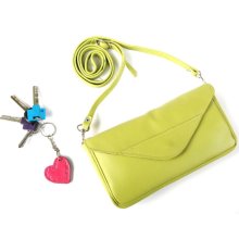 CHIC NIGHT OUT - Rectangular Strapy Leather Bag - in Apple Green