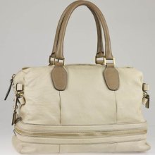 Chloe Beige Leather Large Andy Expandable Satchel Bag