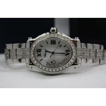 Chopard Happy Sport Oval Stainless Steel Diamond Encrusted Watch Ref:278546-3003