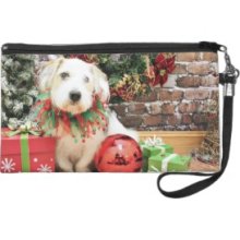 Christmas - Basset X - Maggie Wristlet Purse