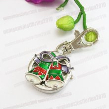 Christmas Gift Jingle Bell Design Round Digital Quartz Charms Pocket Watch M573