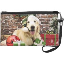 Christmas - Golden Retriever - Hudson Wristlet Purse