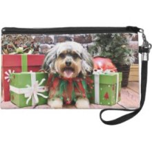 Christmas - YorkiPoo - Oliver Wristlet Purse