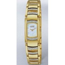 Citizen Eco Drive Gold Silhouette Crystal Watch With Mop Dial