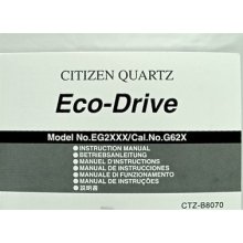 Citizen Eco-drive Instructions Booklet Model No. Eg2xxx/cal. No.g62x