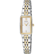 Citizen Eg2824-55a Women's Silhouette Stainless Steel Band White Dial Watch