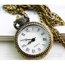 Classic Design Antique Pocket Watch Chain Roman Numerals Simple Vint