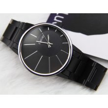 Classic Sinobi Black Glass Alloy Band Strap Man's Men's Quartz Wrist Watch