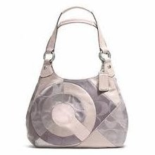 Coach 20032 Inlaid Patchwork Hobo Taupe Satchel Bag