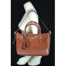 Coach 21132 Legacy Leather Molly East West Satchel Cognac Tan Brown Bag Tote