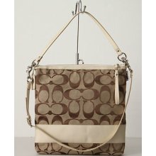 Coach 23770e Signature Stripe Large Convertible Shoulder Bag Handbag Purse