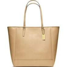 Coach 23821 Saffiano Leather Medium North/south Tote Camel