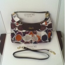 Coach Ashley Hand Drawn Scarf Print Convertible Hobo Purse F20063 Msrp $358