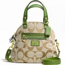 Coach F22941 Daisy Signature Satchel Or Crossbody Bag Gold-khaki-ras