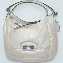 Coach Kristin Metallic Hobo Champagne Tote Satchel Shoulder Handbag Bag