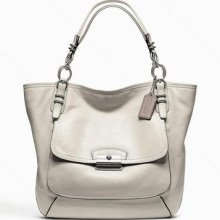 Coach Kristin Pinnacle Leather Tote Silver F19385 Large Leather Tote