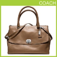 Coach Legacy Pinnacle Leather Large Harper Satchel 23563 Tote Bag Fawn