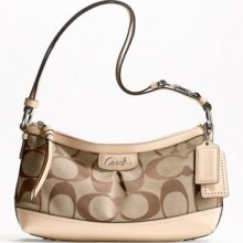 Coach Park Signature East-west Duffle Handbag Tote Shoulder Bag Khaki/tan F19731