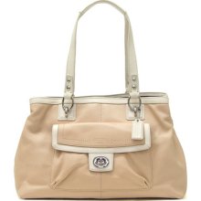 Coach Penelope Putty Leather Carryall Satchel Shoulder Bag Purse Handbag