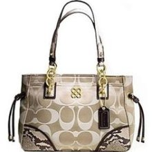 Coach Signature Colette Carryall Handbag Bag Purse Tote 16475 Kha ...