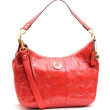 Coach Signature Stitch F19282 Patent Convertible Hobo