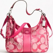 Coach Signature Stripe Convertible Hobo F 21873 Nwtgs Sealed