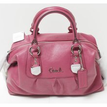 Coach York Ashely Leather & Signature Satchel Shoulder Handbag Purse Rp $358