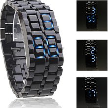 Cobra Edition Unisex Sports LED Blue Faceless Wrist Watch (Black)