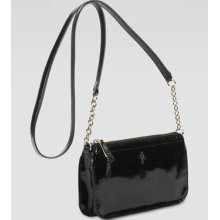 Cole Haan Jitney Patent Zip-Top Crossbody Bag, Black