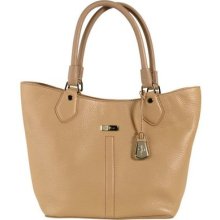 Cole Haan Tan Brown Leather Tote Purse Bag Handbag Shopper Sandalwood M