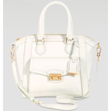 Cole Haan Zoe Small Structured Leather Satchel, Ivory