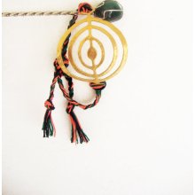 Concentric circles hammered gold bracelet