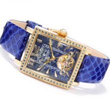 Constantin Weisz Women's Mechanical Crystal Accent Strap Watch