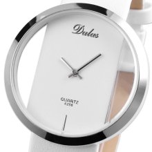 Cool White Transparent Dial Fashion Lady Women Quartz Wrist Watch