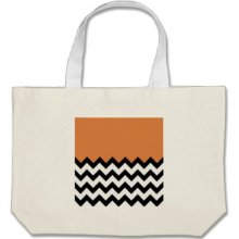 Coral Rose, Tangerine Pattern On Large Zigzag Canvas Bag