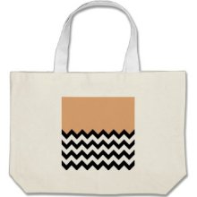 Creamsicle, Orange Peach Pattern On Large Zigzag Tote Bag