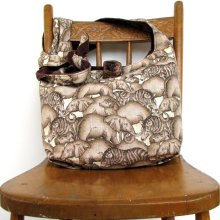 CROSSBODY PURSE Long Strap Elephant Bag Hippie Bag Bohemian Bag Boho Bag Crossbody Hobo Bag Slouch Bag Animal Bag Brown Hobo Bag Vegan Bag