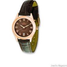 Croton Ladies Brown Dial Brown Leather Band Watch
