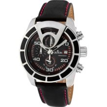 Croton Men's 'Chronomaster' Black Genuine Italian Leather Watch ...