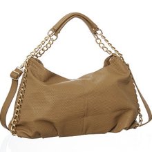 Dark Beige Large ''Side-Chained'' Crossbody Convertible Hobo