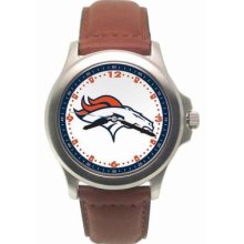 Denver Broncos Mens Leather Rookie Watch