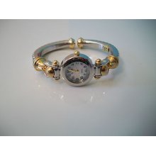 Designer Cable Silver And Gold Tone Bangle Watch