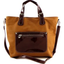 Designer Inspired Faux-leather 2 Way Satchel Shoulder Purse Bag Orange +4color