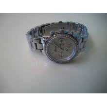 Designer Silver Geneva Oversized Boyfriend Fashion Watch