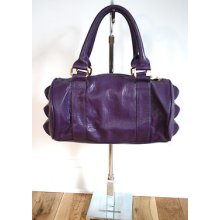 Deux Lux Designer Purple Large Dramatic Studed Satchel Handbag Purse So Cool